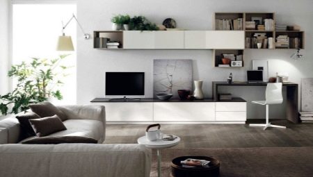 Zeď se stolem v obývacím pokoji: funkce a kritéria výběru
