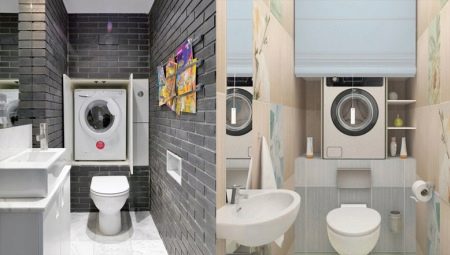 Máy giặt nhà vệ sinh: quy tắc vị trí và giải pháp thú vị
