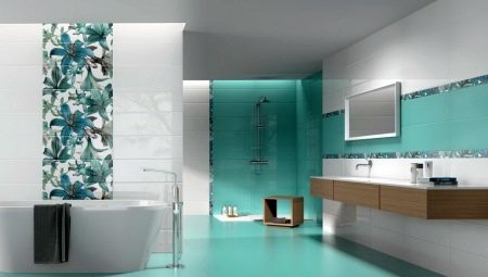 ห้องน้ำสีฟ้าคราม: เฉดสีการผสมสีการออกแบบ
