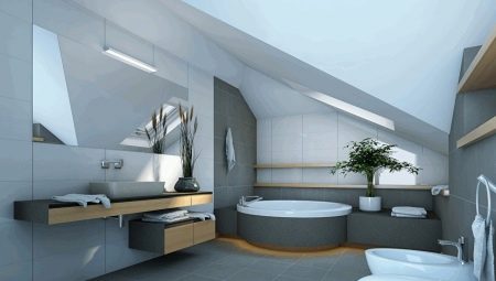Diseño interior de baño de alta tecnología.