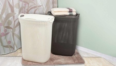 Bathroom laundry baskets: types and choices
