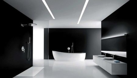 Minimalizmo stiliaus vonios kambario dizainas