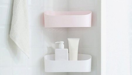 Rak bilik mandi plastik: jenis, cadangan pemilihan