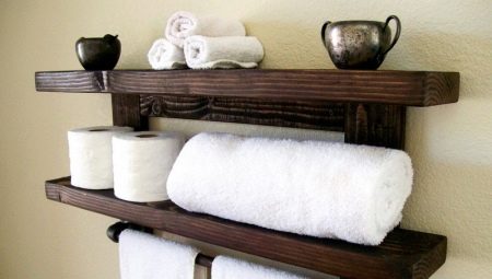 Kệ để khăn trong phòng tắm: giống, khuyến nghị cho sự lựa chọn