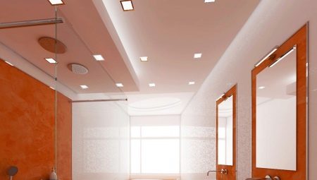 Kipsilevyn katto kylpyhuoneessa: hyvät ja huonot puolet, suunnitteluesimerkkejä