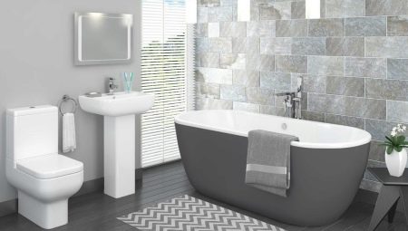 Harmaa kylpyhuone: valitse väri ja tyyli, aseta korostukset