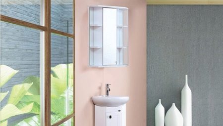 Spejle hjørneskabe til badeværelset: hvordan vælger og installeres?