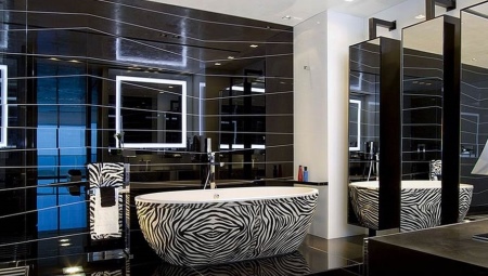 Black bathroom: features, styles, finishes