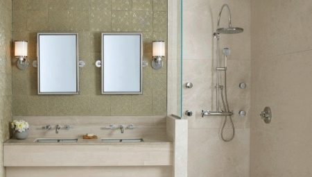 Suihku ilman suihkukaappia kylpyhuoneessa: ominaisuudet ja suunnitteluvaihtoehdot