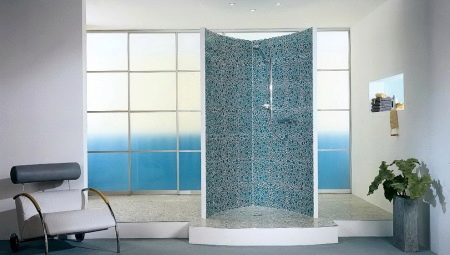 Tile shower: มุมมองเค้าโครงและตัวเลือกการออกแบบ
