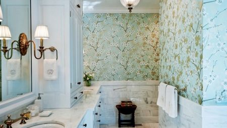 Wallpaper for the bathroom: types, choices and finishes