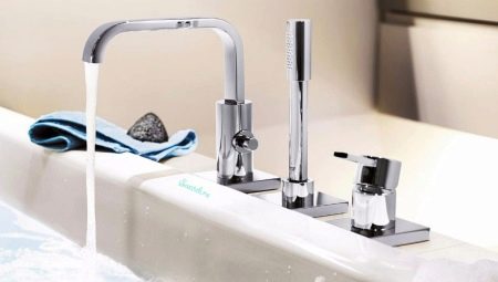 Faucets with shower on board the bath: features and types