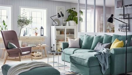 Sofa gaya Scandinavia: ciri, jenis dan pilihan