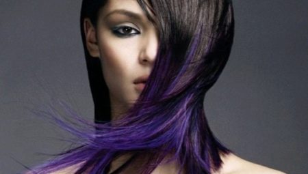 Лилави съвети за коса: модни тенденции и техника на боядисване