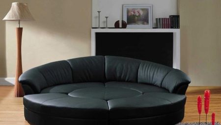 Kerek kanapék: típusok és felhasználások a belső terekben