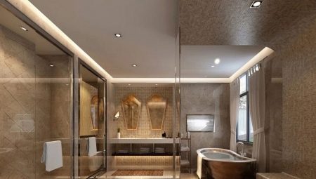 Zategnuti stropovi u kupaonici: prednosti i nedostaci, boje i dizajn