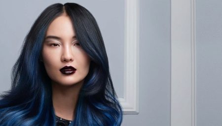 Μπλε άκρα μαλλιών: χαρακτηριστικά και κανόνες βαφής