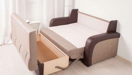 Roll-out sofas with drawers for linen