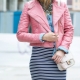 Ružičasta kožna jakna