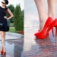 Røde sko og en sort kjole