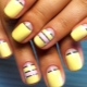 Tendências da moda de manicure em cores amarelas