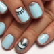Nápady modré manikúry pro krátké nehty