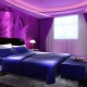 Reka bentuk merancang bilik tidur di nada ungu