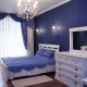 Suunnitteluvaihtoehdot makuuhuoneeseen sinisillä sävyillä