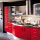 Κουζίνα εσωτερικό σε κόκκινο και μαύρο