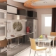 Kitchen design options 10 sq. m with sofa