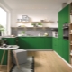 Zaļā virtuve: komplekts un tā kombinācija ar interjera dizainu