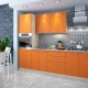 Oranžová kuchyně: funkce a možnosti v interiéru