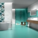 Baño turquesa: tonos, combinación de colores, diseño.