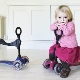 Vaikų motoroleriai su sėdyne: pasirinkimo ypatybės ir taisyklės