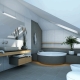 Diseño interior de baño de alta tecnología.