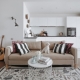 Sofa beige di pedalaman: kombinasi warna, gaya dan pilihan
