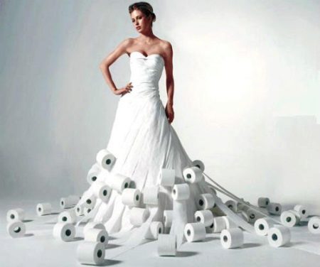 Popierinė vestuvinė suknelė