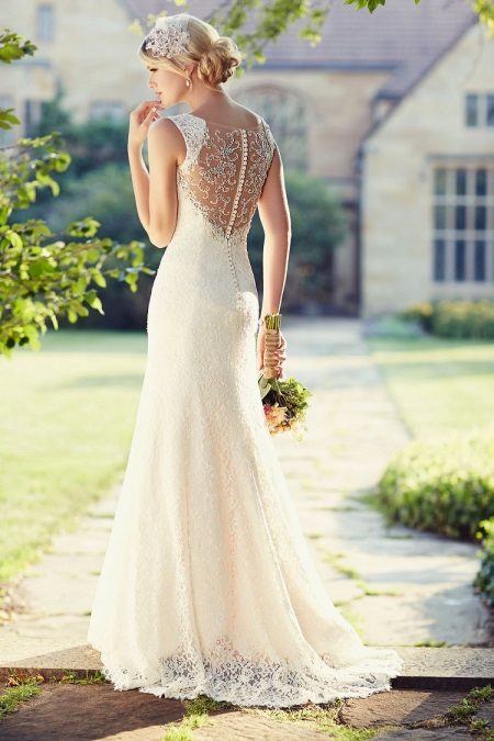 Long open back wedding dress