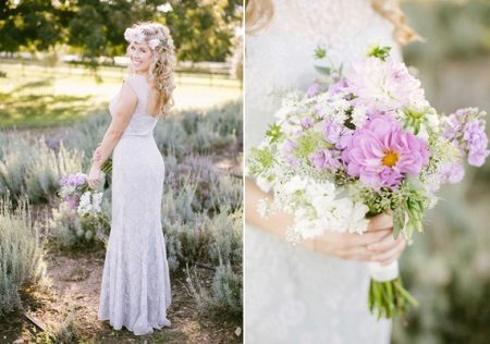 Hình ảnh cô dâu trong đám cưới hoa oải hương
