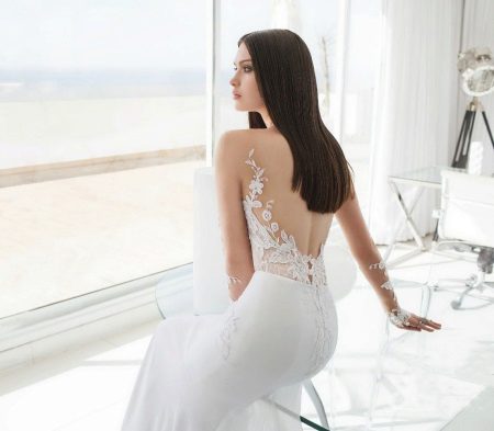 Юли Vino сватбена рокля с отворен гръб