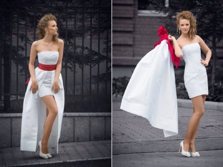 Transformer dress wedding with a laid on skirt