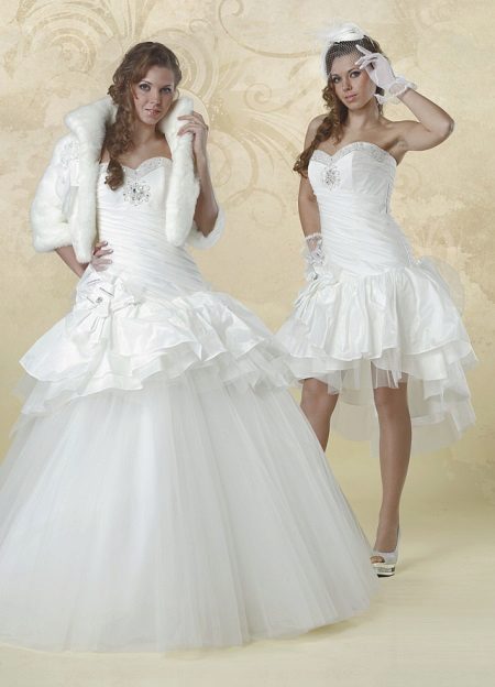 Transformer wedding dress from different types of fabric