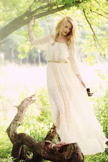Rustic Lace Wedding Dress with Sleeves