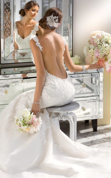 Vestido de novia con espalda baja
