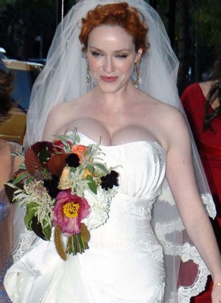 Christina Hendricks vestido de noiva