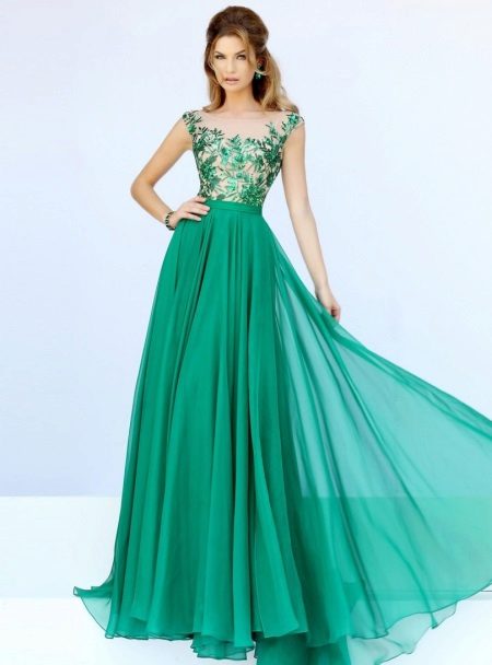 Duga smaragdna haljina