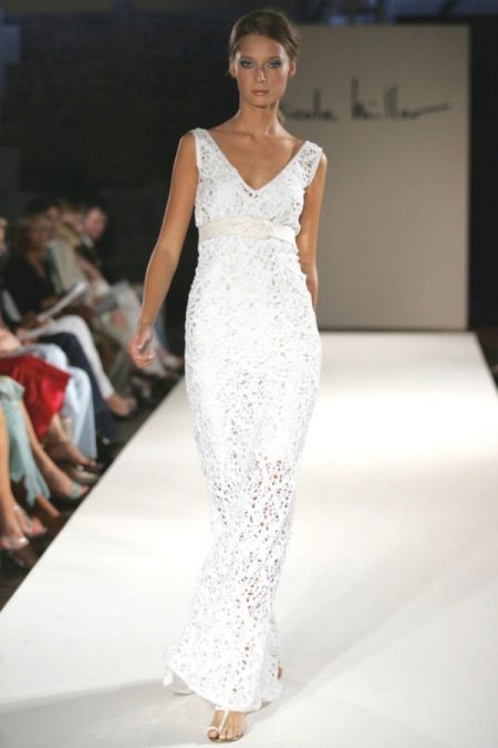Плетена плетена дизайнерска сватбена рокля