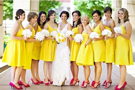 Vestidos de dama de honra amarelos
