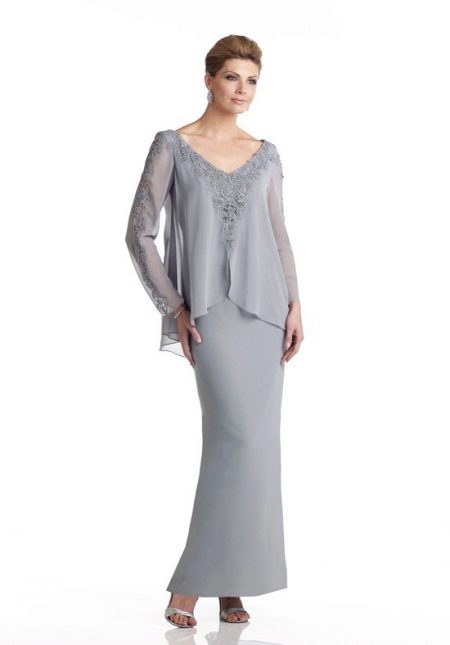 Evening dress for 50 summer women with sleeves