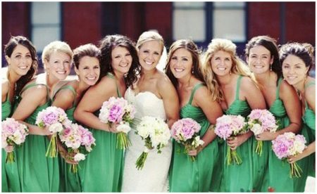 Green dress for bridesmaids